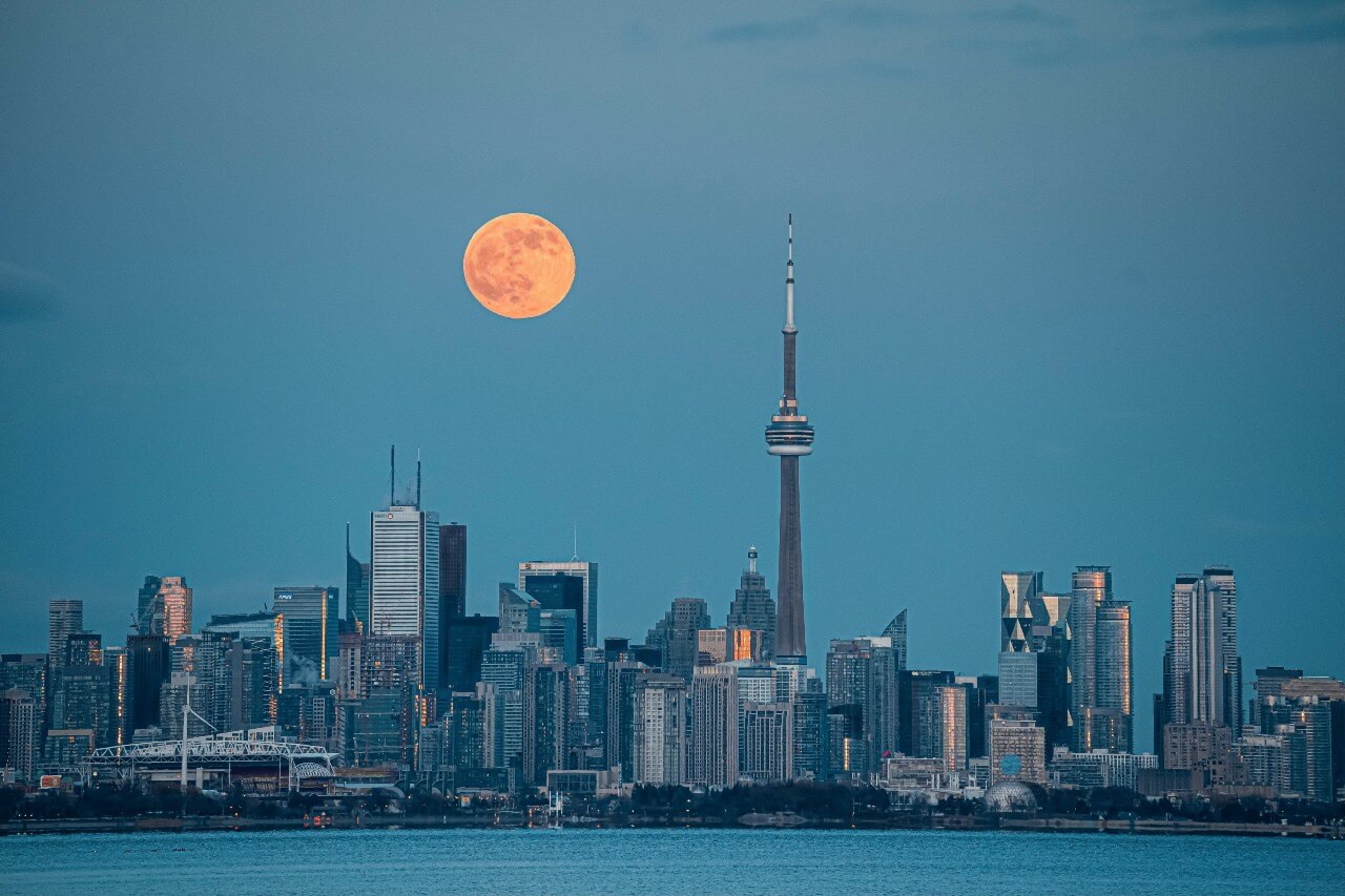 Full Moon on Toronto Skyline